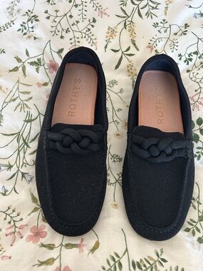 Rothy’s - Black Women's Slip-On Loafers with Braided Accent